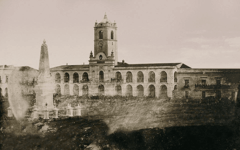 Foto antigua del Cabildo de Buenos Aires.